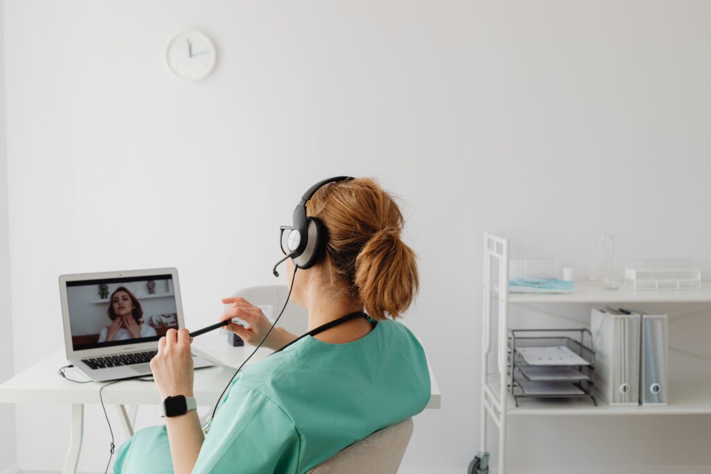 Telehealth psychiatrist California video visit with a patient at home
