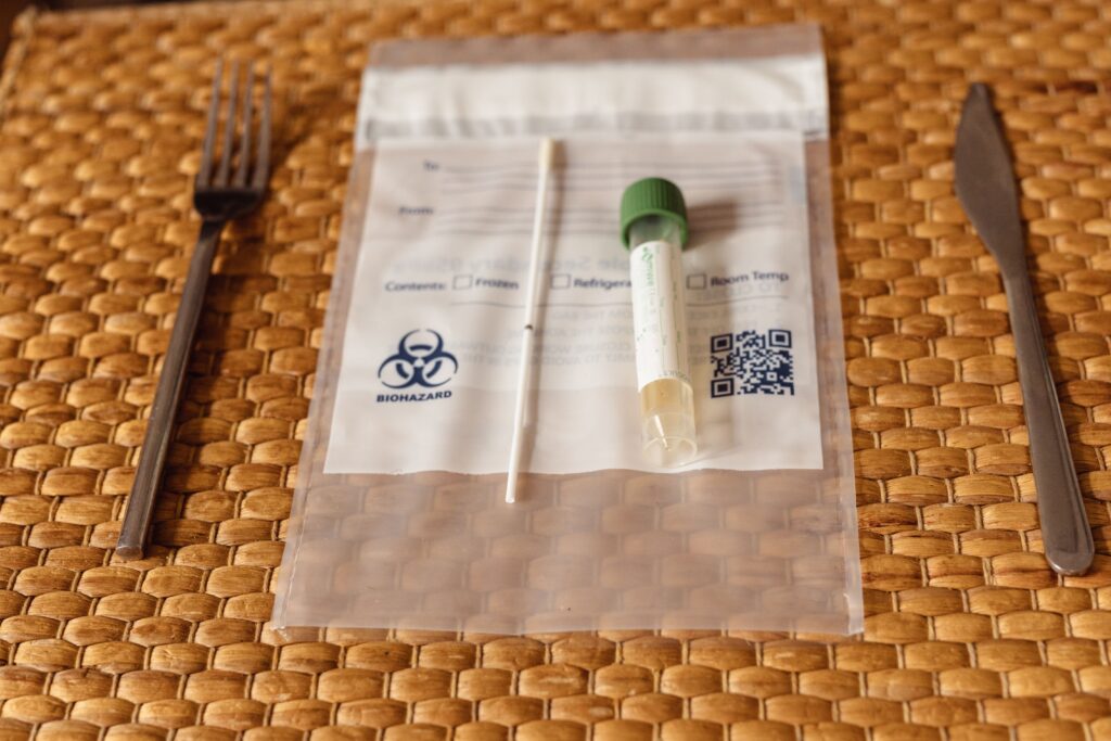 Genetic testing psychiatry Los Angeles cheek swab kit ready for shipping to lab